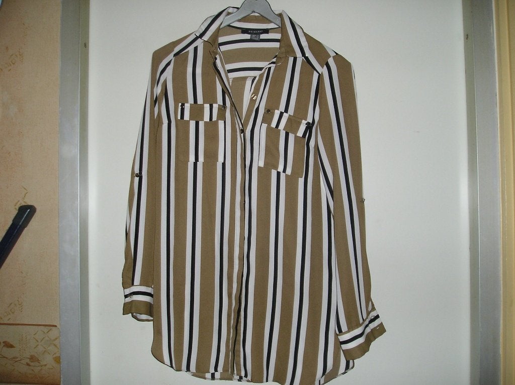 Dameskleding: gestreepte blouse van Primark, mt 36, Kleding | Dames, Blouses en Tunieken, Primark, Beige, Ophalen of Verzenden