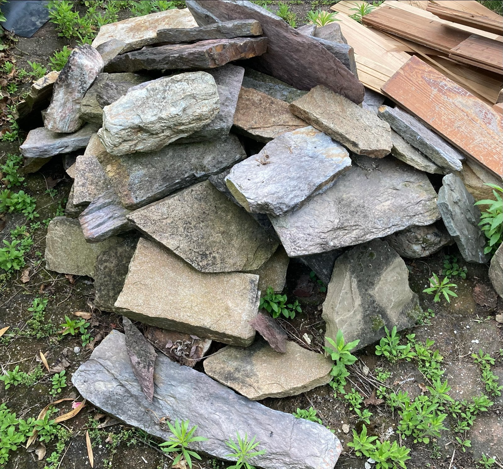 Natuurlijke Leisteen Rotsen voor Tuin of Vijver, Tuin en Terras, Grind, Keien en Split, Ophalen, Gebruikt, Kei, Grijs