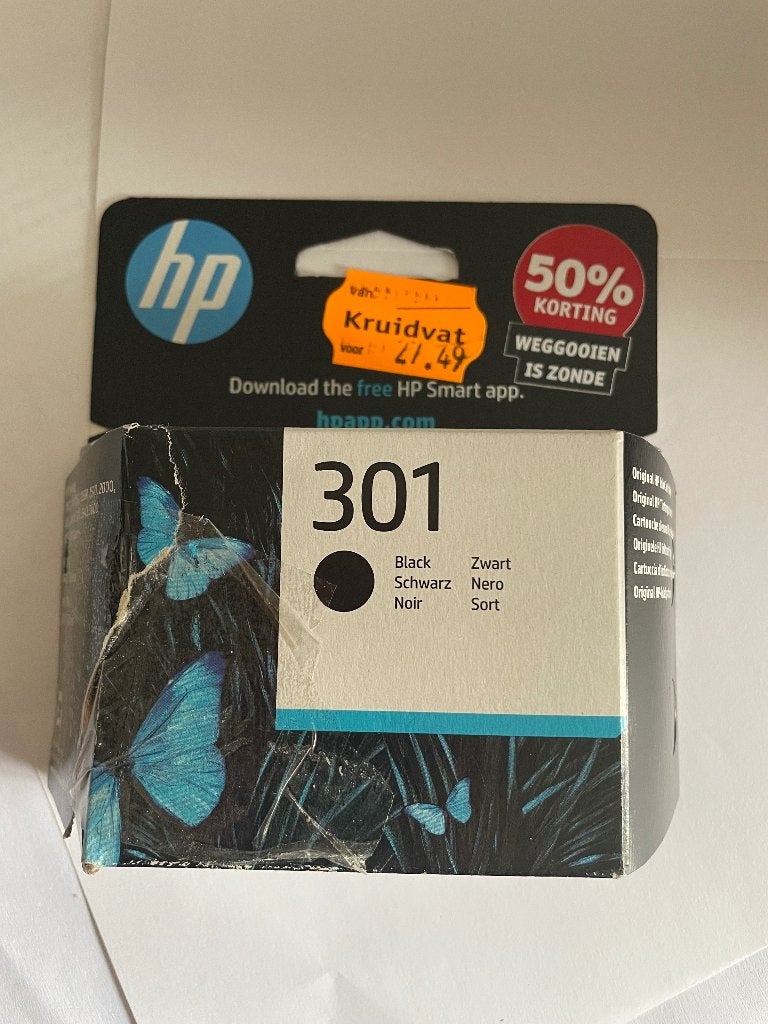 HP 301 Zwarte Inktcartridge - Nieuw, doosje open, Computers en Software, Ophalen, Zo goed als nieuw, Cartridge, HP