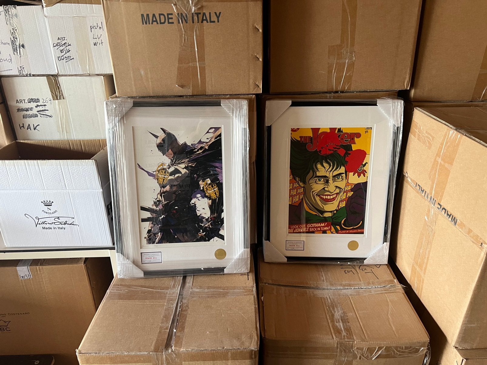 DEATH NYC BATMAN EN THE JOKER, Antiek en Kunst, Kunst | Schilderijen | Modern, Ophalen of Verzenden