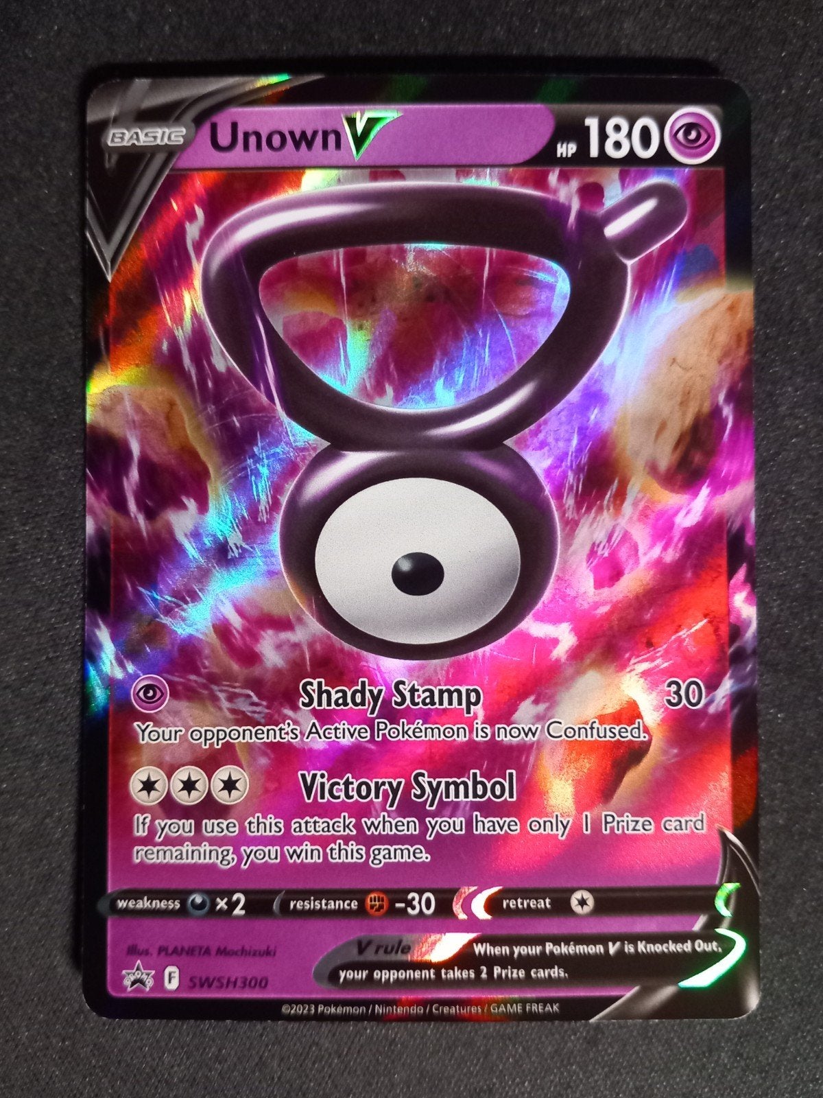 Pokemon Unown V SWSH300 Black Star Promo NM, Verzenden, Zo goed als nieuw, Losse kaart, Foil