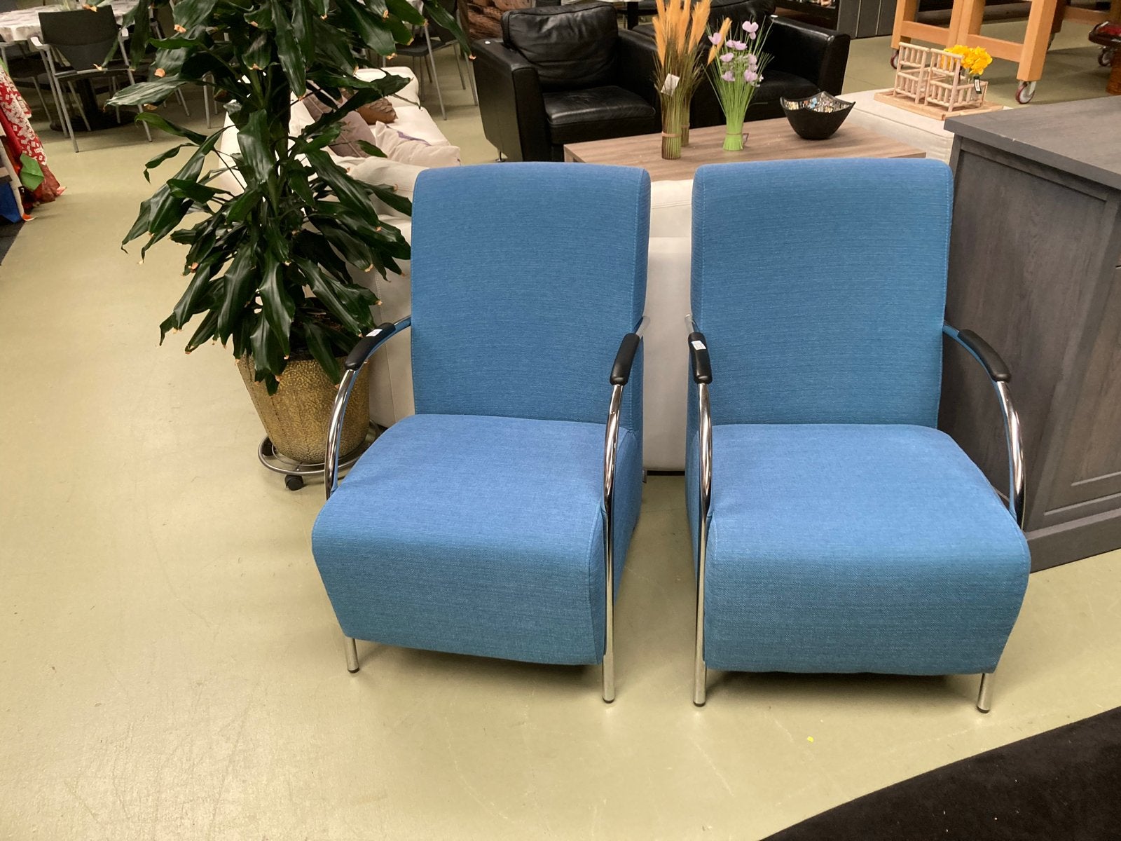 Woood Halifax fauteuils - set van 2, Twee, Blauw, Whoppah, Ophalen of Verzenden