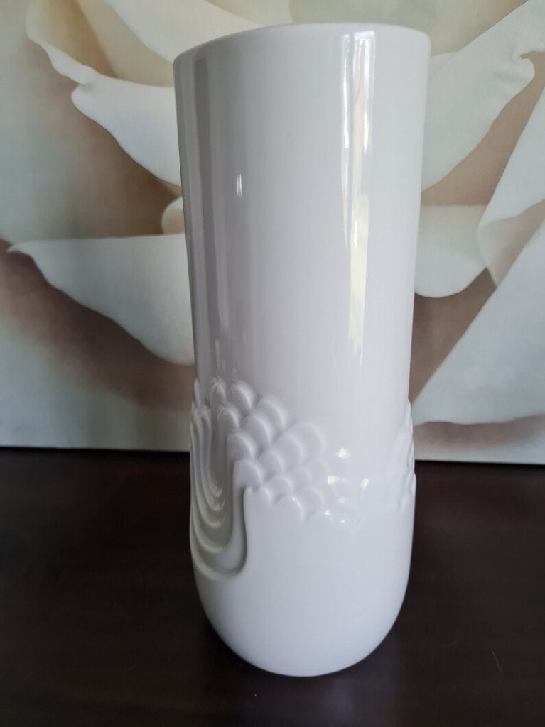 Thomas Vase Op Art Flower Festival wit Rosemonde Nairac ‘70, Huis en Inrichting, 24 cm, Wit, Ophalen of Verzenden, Zo goed als nieuw