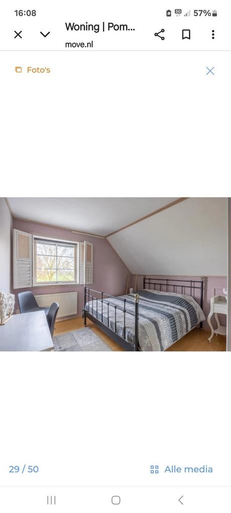 Tweepersoons zwart Ikea spijlenbed 160x200 met lattenbodems, Ophalen, Gebruikt, Zwart, Tweepersoons