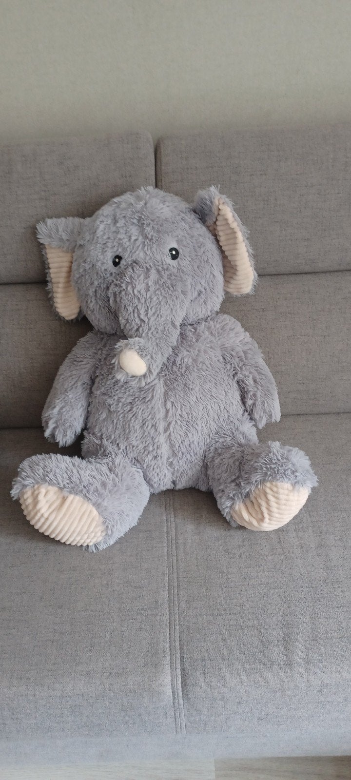 Grote grijze olifant pluche knuffel - 65 cm hoog, Grijs, Ophalen of Verzenden, Zo goed als nieuw, Middelgroot (20 tot 80 cm)