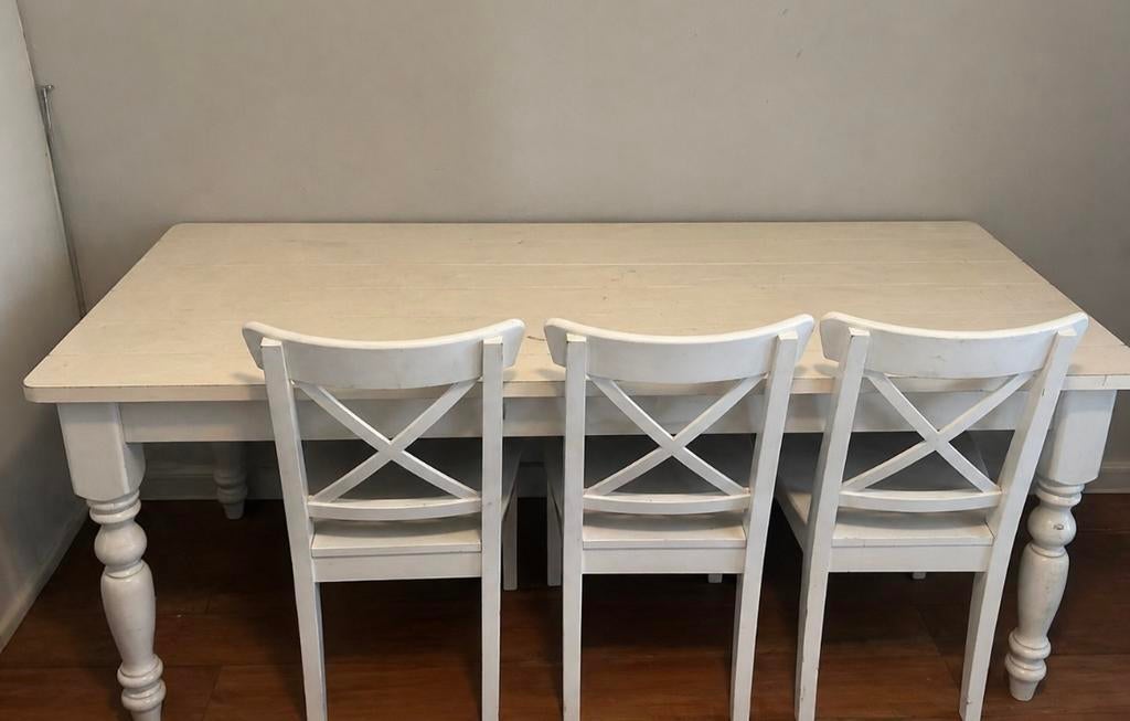 Ikea eetafel met 4 stoelen, Ophalen of Verzenden, Zo goed als nieuw