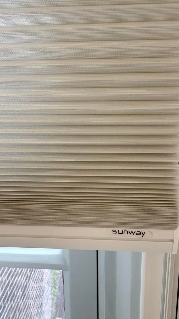 Sunway Plissé Gordijnen - Wit/Crème - 66 breed 166 hoog, Ophalen, Wit, 50 tot 100 cm, Zo goed als nieuw