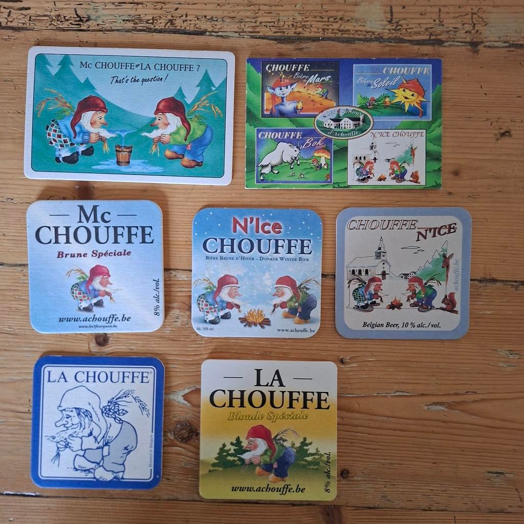 La Chouffe bierviltjes kabouter, Verzamelen, Biermerken, Ophalen of Verzenden, Zo goed als nieuw, Viltje(s), Overige merken