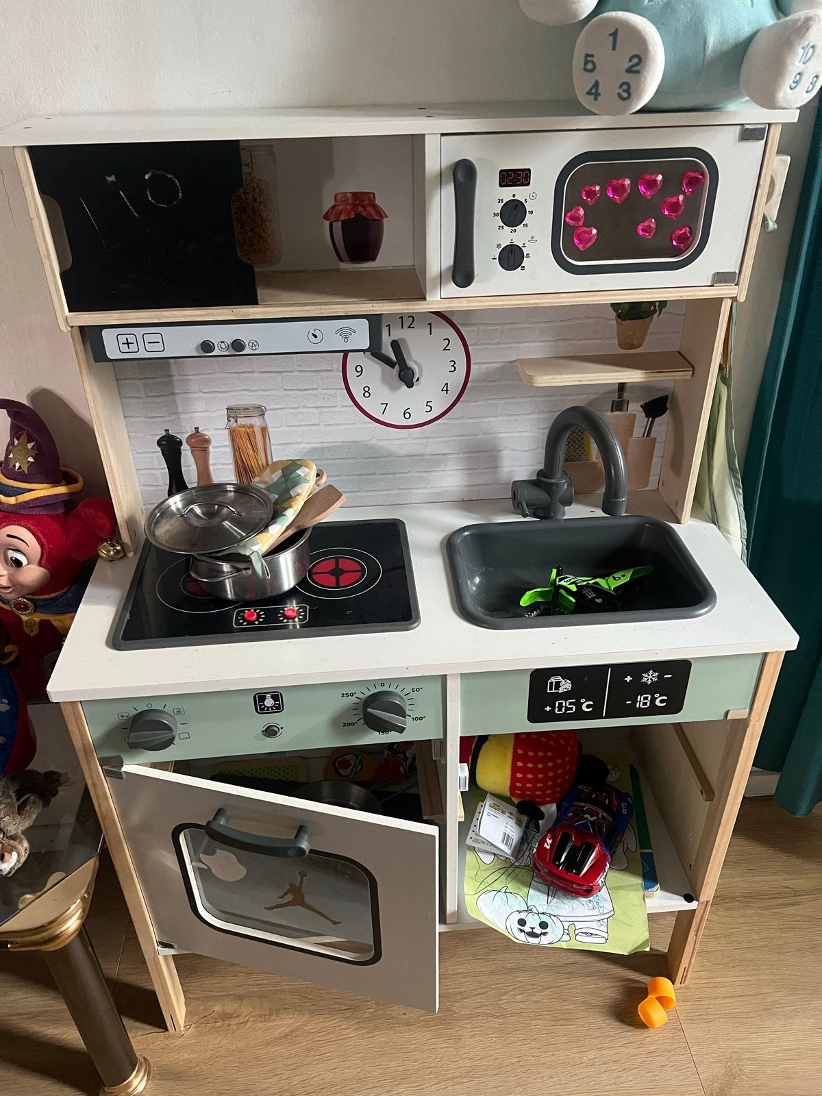 Houten Speelkeuken met Oven en Magnetron, Ophalen, Gebruikt, Hout, Speelkeuken