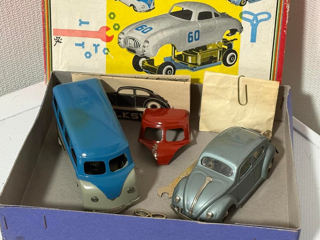 Autodux set: VW Kever & Bus jaren '60 - Zeer goede staat, Overige merken, Auto, 1:32 tot 1:50, Ophalen of Verzenden