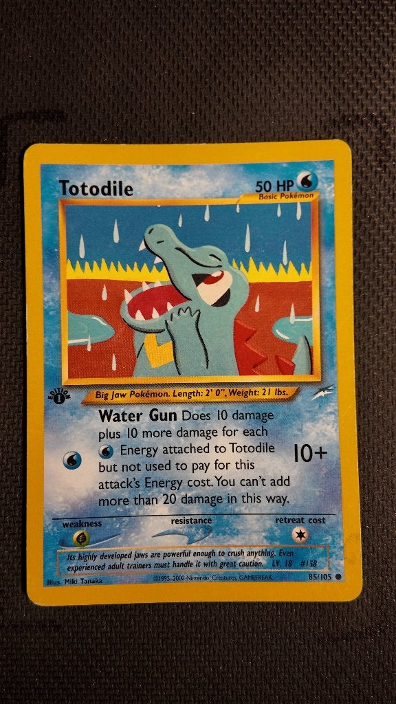 Totodile 85 Neo Destiny 1st Ed | Pokemon kaart, Ophalen, Zo goed als nieuw, Losse kaart