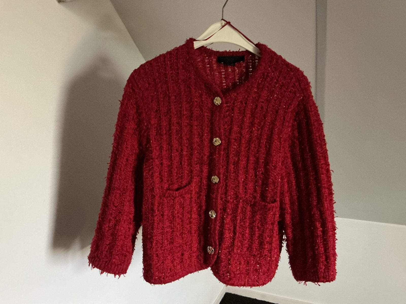 Zara bouclé vestje rood 3/4 mouw, M. Apart!, Ophalen of Verzenden, Zo goed als nieuw, Rood