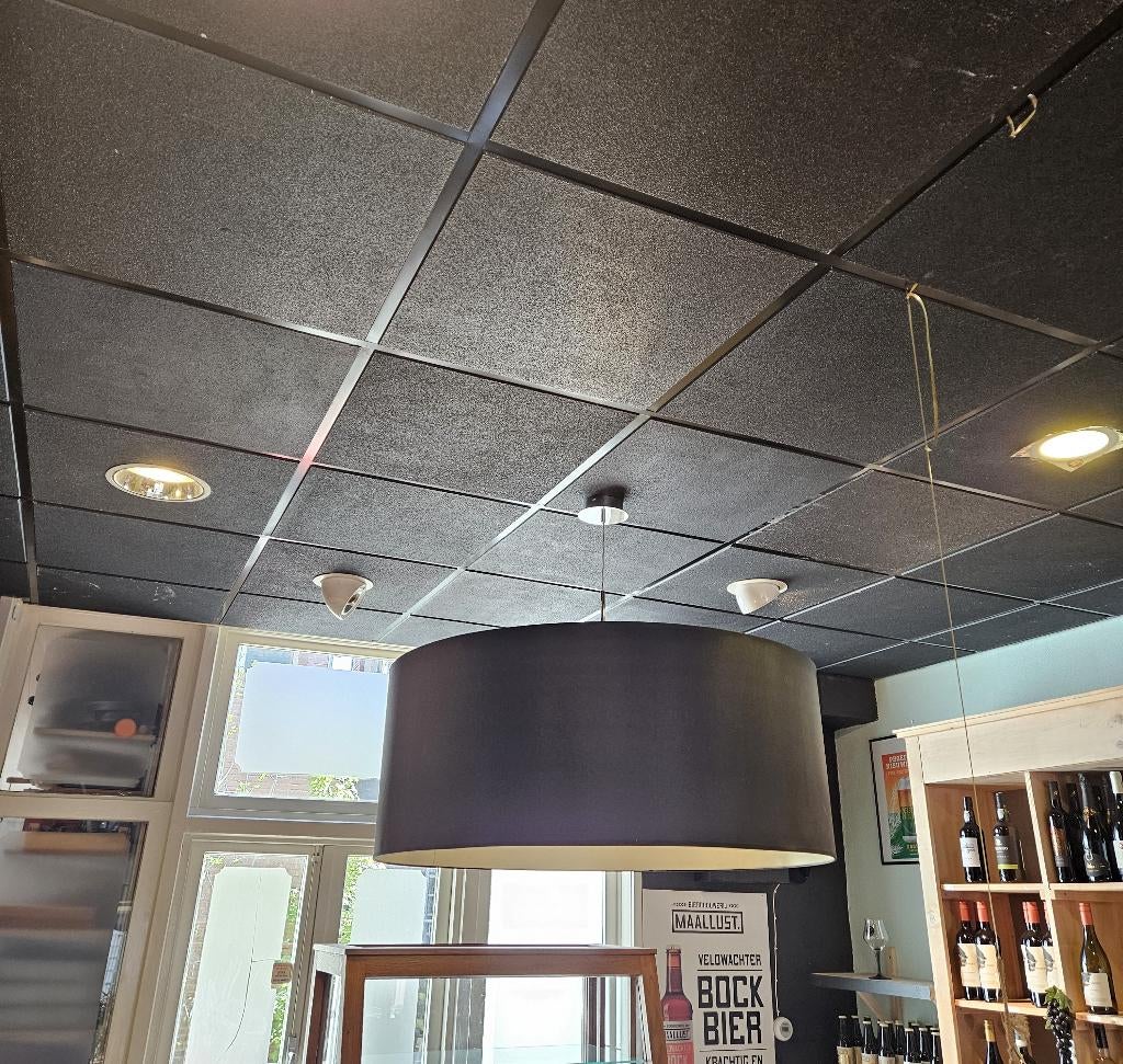 Grote lampenkap, Huis en Inrichting, Lampen | Lampenkappen, Ophalen, Zwart, Rond, Zo goed als nieuw
