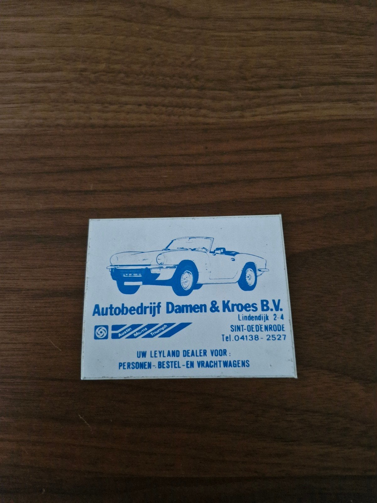 678 Vintage Autobedrijf Damen & Kroes Sticker 10x8cm, Ophalen of Verzenden