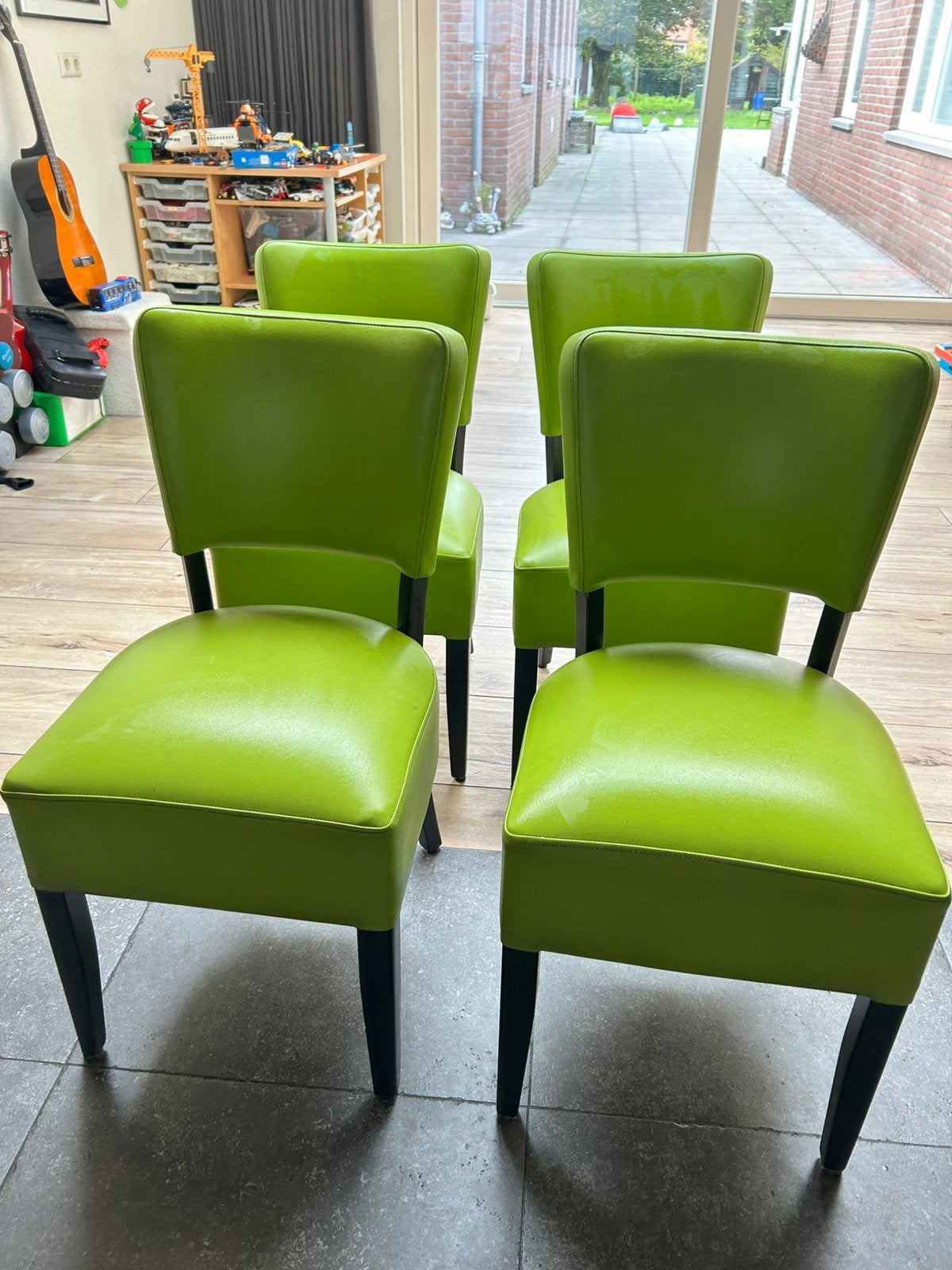 4x lederen stoelen, Ophalen, Gebruikt, Overige kleuren, Vier