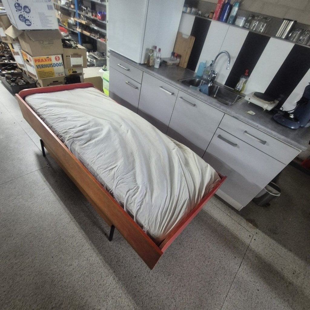 Opklapbed, Huis en Inrichting, Slaapkamer | Bedden, Ophalen, Gebruikt, Eenpersoons, Bruin