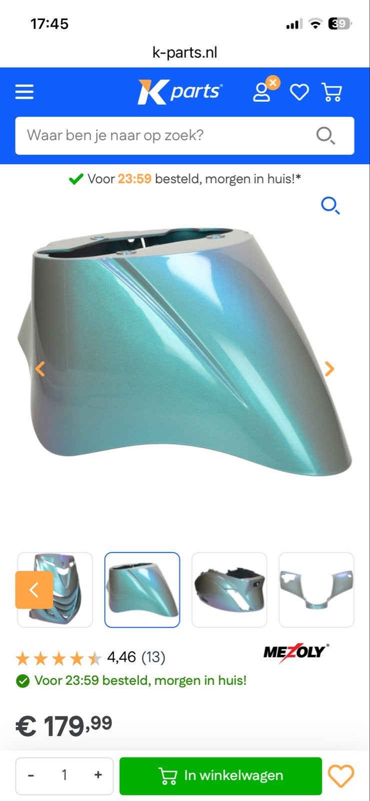 Stuur spatbordPiaggio Zip SP CameleonSilver GreyGreen Purple, Ophalen of Verzenden, Nieuw, Kap, Piaggio