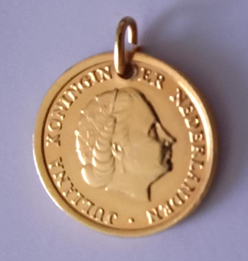1 cent hanger juliana goudverguld, Ophalen of Verzenden, Koningin Juliana, 1 cent, Losse munt