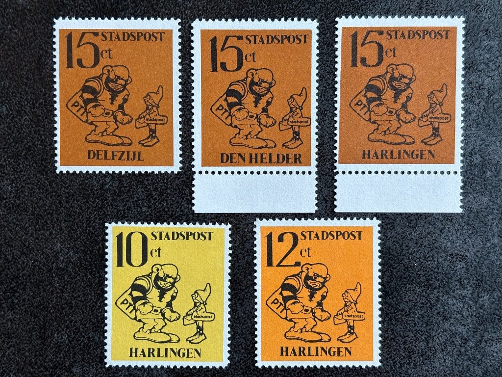 Stadspost samenwerking Delfzijl, Den Helder, Harlingen 1970, Ophalen of Verzenden, Na 1940, Postfris