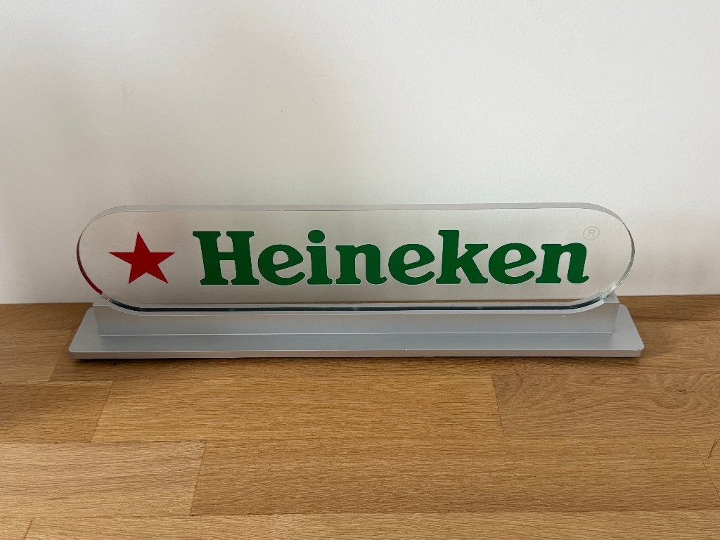 Unieke Heineken reclame lamp, Verzamelen, Biermerken, Ophalen, Reclamebord, Plaat of Schild, Heineken