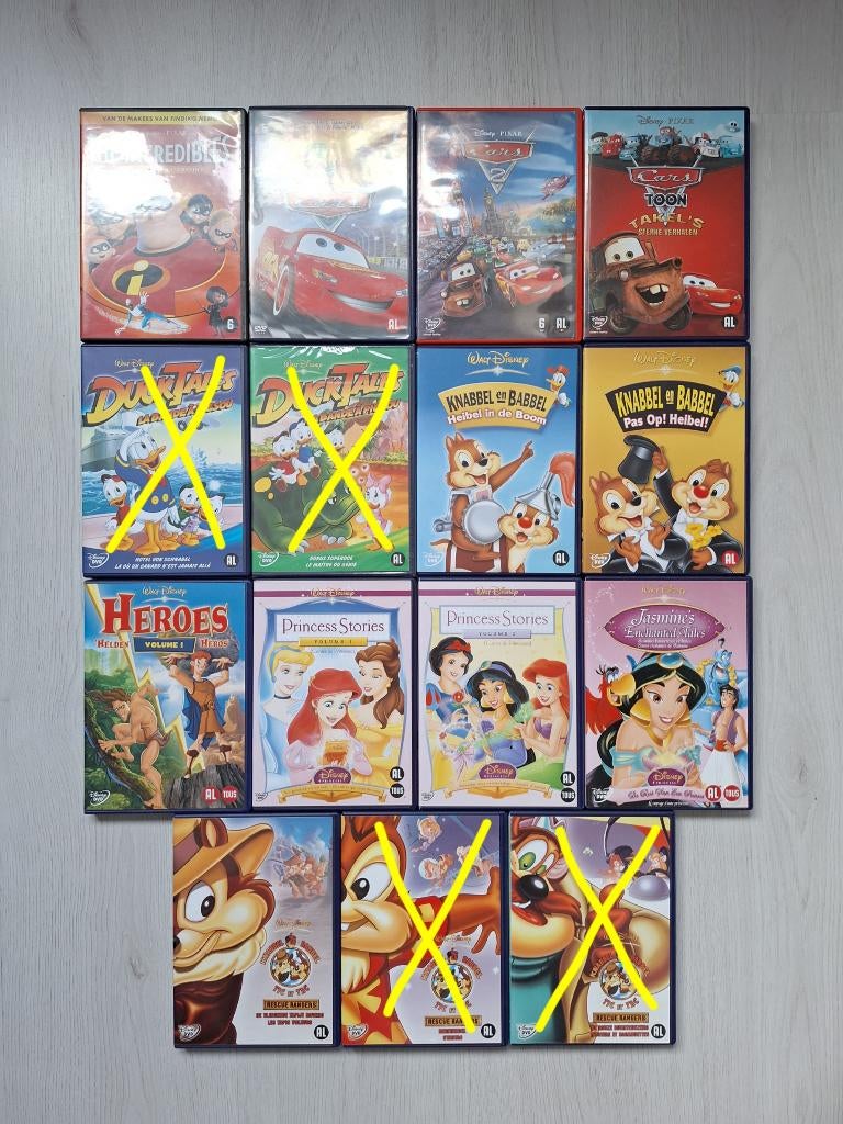 Diverse Disney dvd's - 5 euro per stuk, Cd's en Dvd's, Dvd's | Tekenfilms en Animatie, Zo goed als nieuw, Amerikaans, Tekenfilm