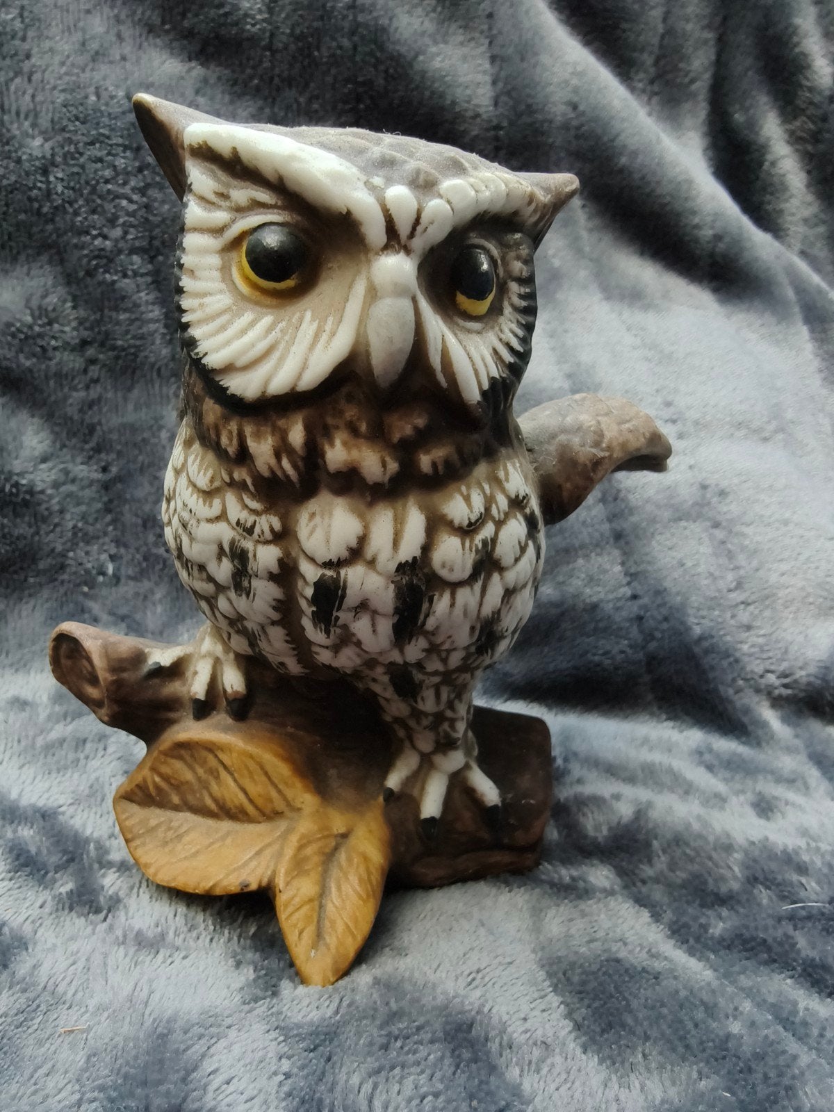 Vintage Uil Beeldje - Keramiek Decoratie, Vintage, Ophalen of Verzenden, Zo goed als nieuw, Bruin