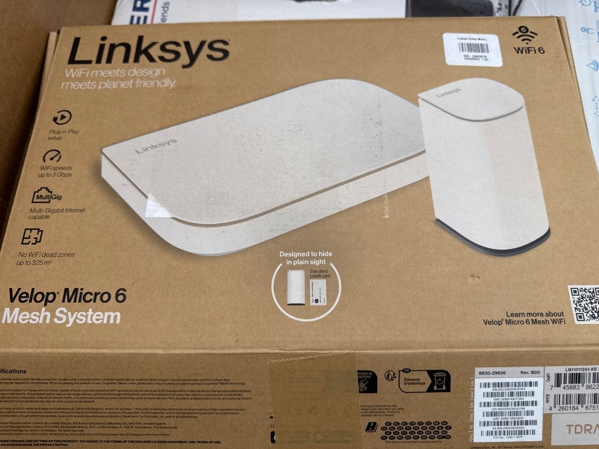 Linksys Velop Micro Mesh 6 - Router - WiFi 6 - Dual-band -, -, -, Ophalen of Verzenden, Zo goed als nieuw
