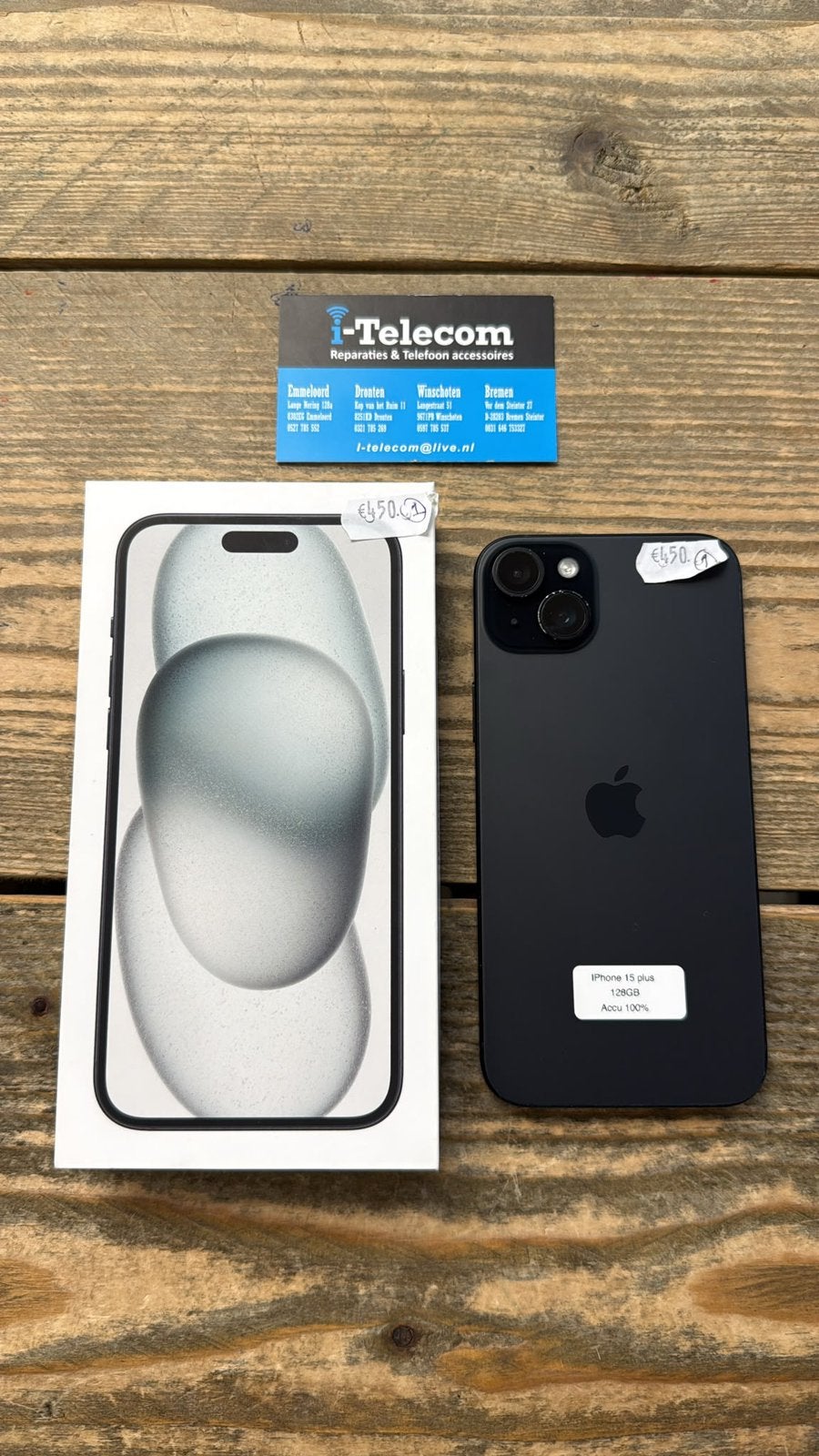 Iphone 15 plus black 128 GB + garantie 100%, Ophalen of Verzenden, Zo goed als nieuw, Overige typen