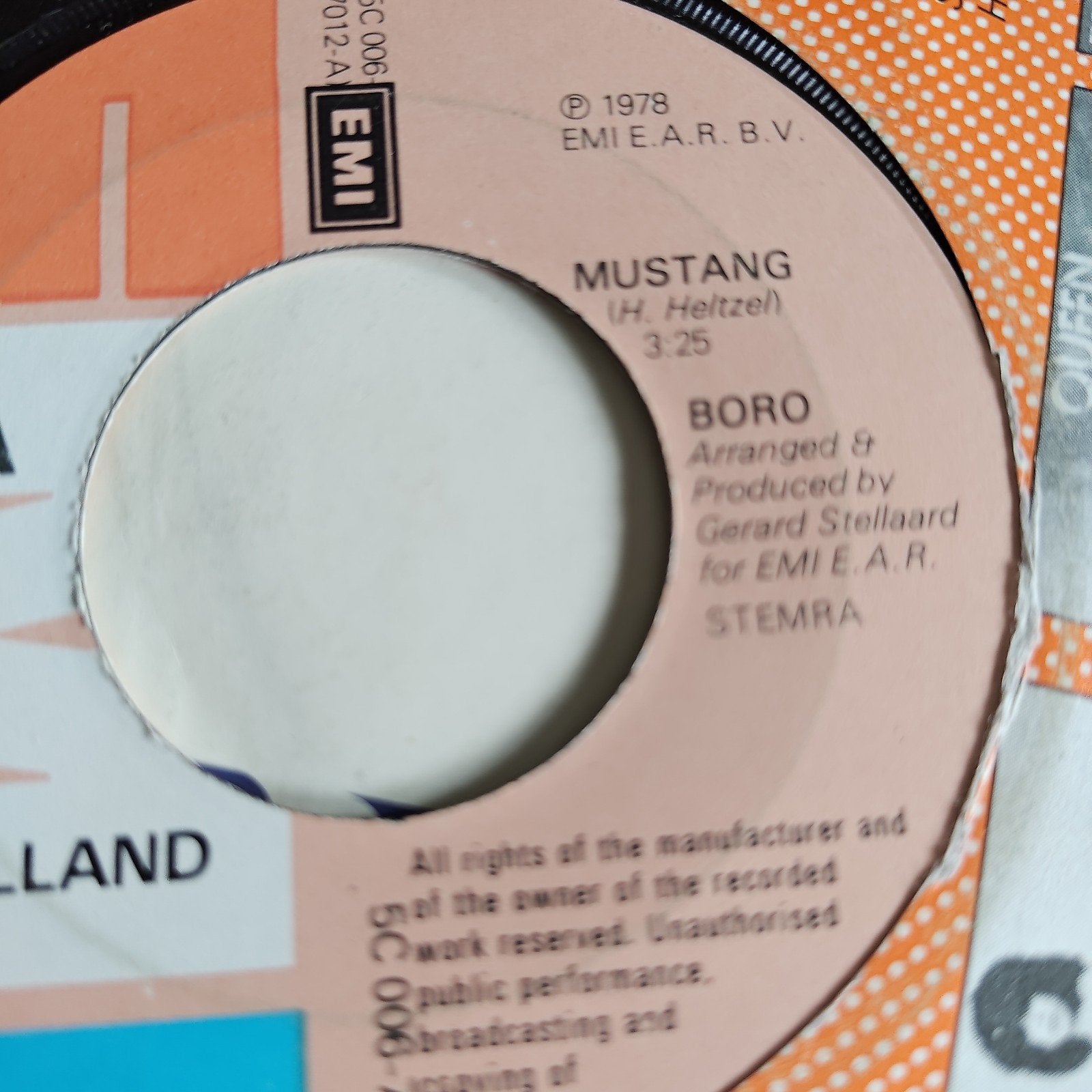 Boro - Mustang (1978) 7 inch vinyl single, Gebruikt, Pop, 7 inch, Ophalen of Verzenden