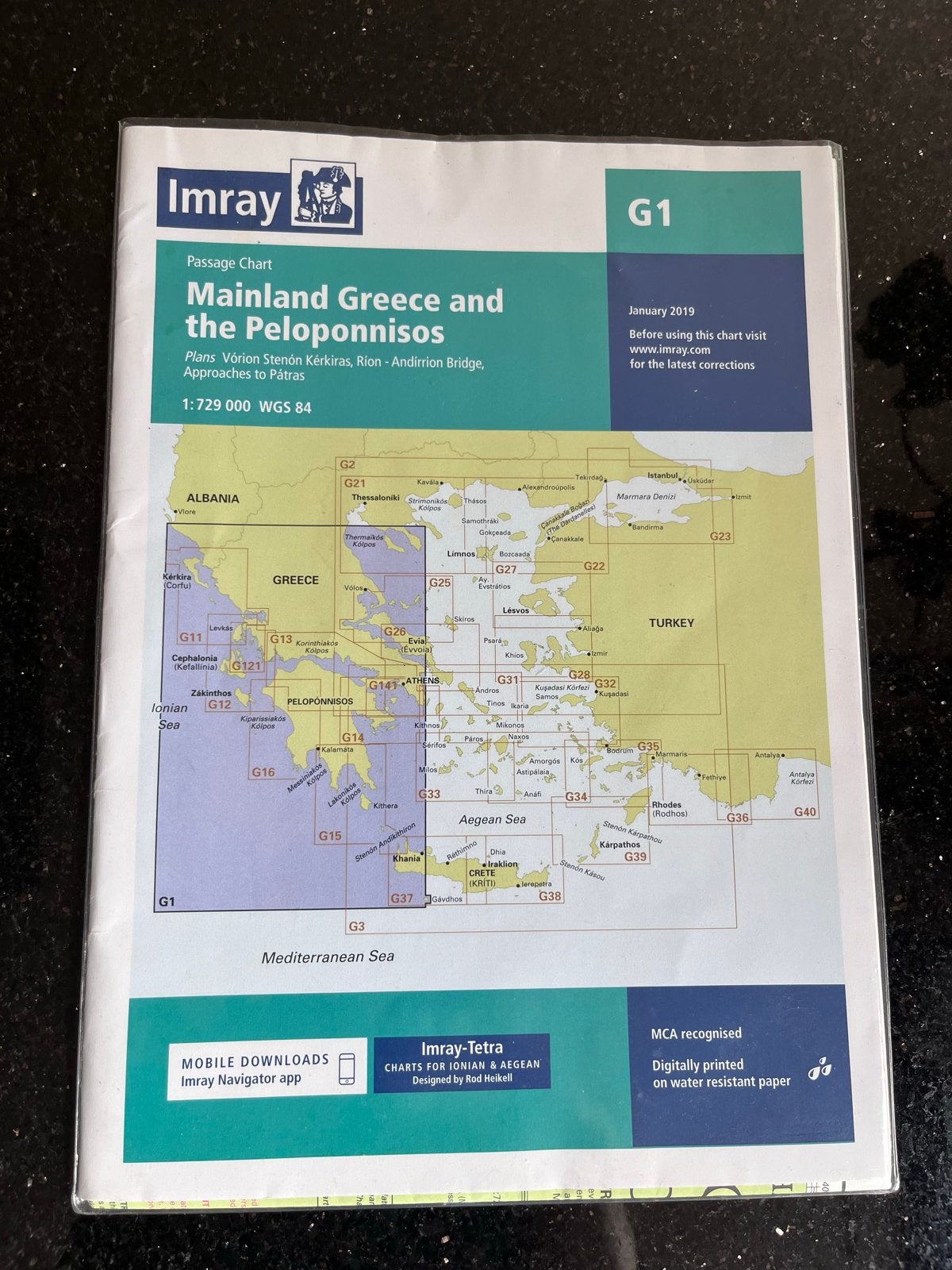 Imray Passage Chart G1: Vasteland Griekenland & Peloponnesos, 2000 tot heden, Europa Overig, Ophalen of Verzenden, Landkaart