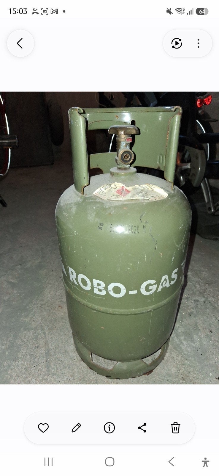 gas fles. 5 kg .gevuld., Ophalen