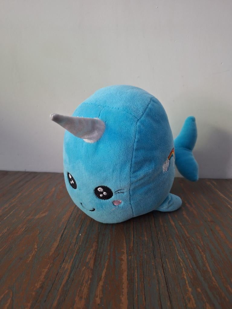 Knuffel walvis 25 cm, Overige typen, Blauw, Ophalen of Verzenden, Zo goed als nieuw