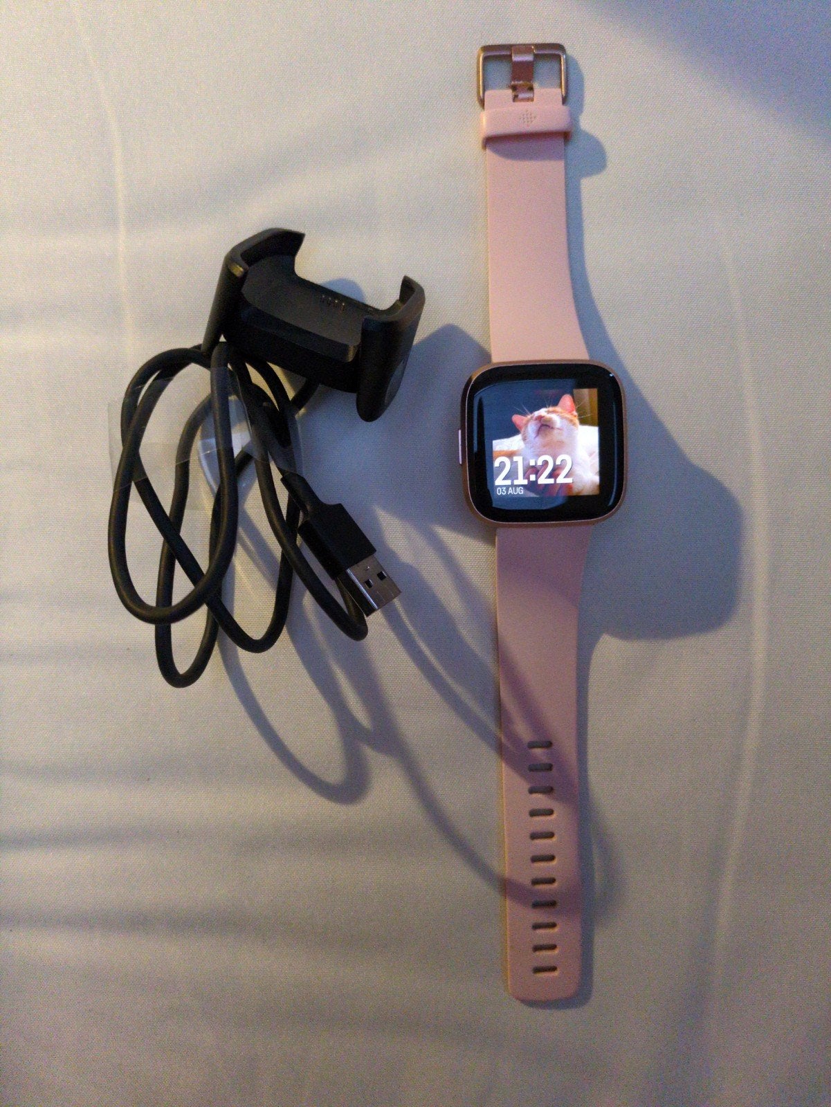 Fitbit Versa 2 Smartwatch - Roze met Alexa Krasvrij, Ophalen of Verzenden, Zo goed als nieuw, Fitbit, Stappen