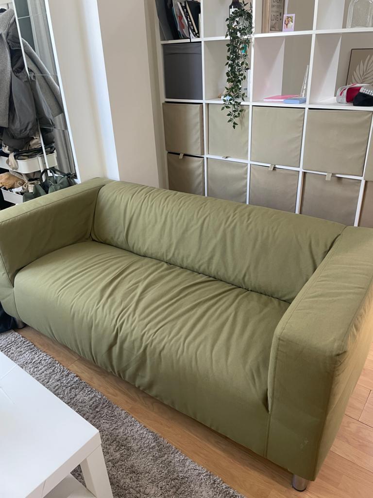 KLIPPAN 2-zitsbank - Olijfgroen, Ophalen, Gebruikt, 150 tot 200 cm, Tweepersoons