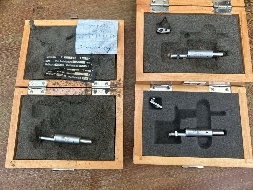 3x Mahr Perthen Perthometer meettasters – RFHTB / RHTR2, Ophalen of Verzenden, Gebruikt, Overige meters