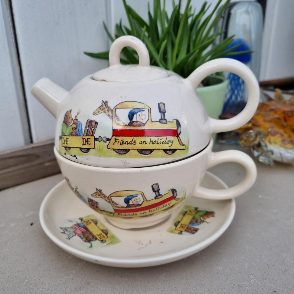 Tea for one setje D.E. JET, Huis en Inrichting, Ophalen, Zo goed als nieuw, Overige stijlen, Kop(pen) en/of Schotel(s)
