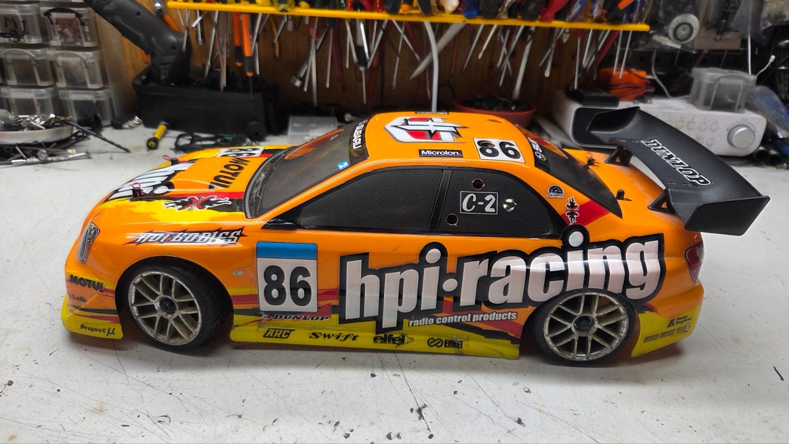 Te koop mooie hpi rs 4, Gebruikt, Ophalen of Verzenden, Schaal 1:10, Auto onroad