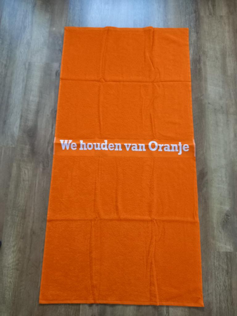Oranje voetbal handdoek strandlaken, Ophalen of Verzenden, Nieuw, Oranje, Handdoek