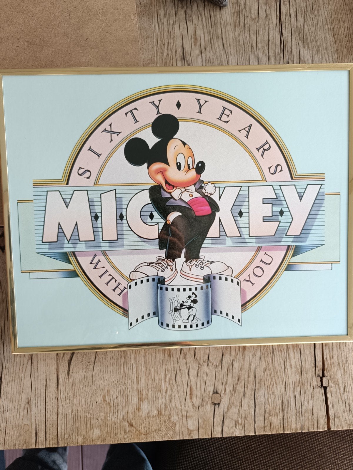 Lijst met Mickey print. 50 cm x 40 cm., Ophalen, Overige thema's