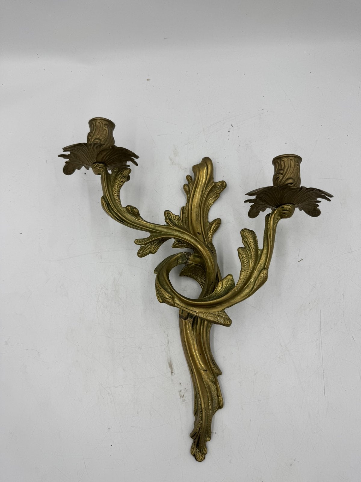 Parijse Wandkandelaar 2-Lichts - Brons / Messing Rococo, Ophalen of Verzenden, Koper of Brons
