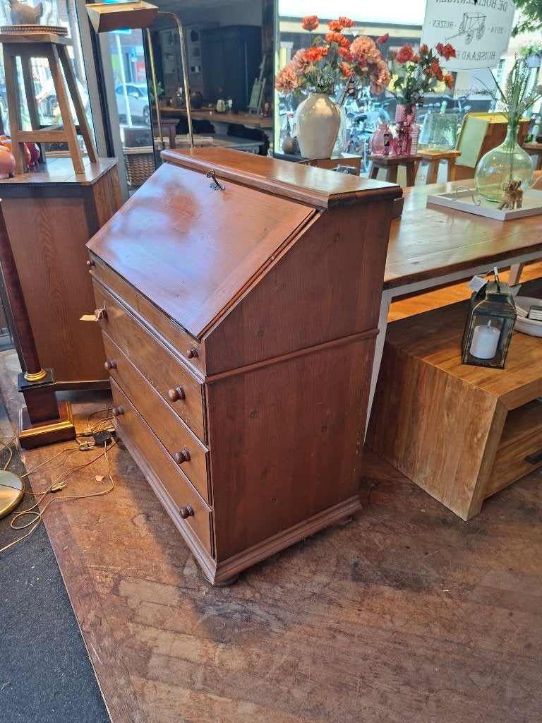 Prachtige grenenhouten secretaire, Ophalen, Gebruikt