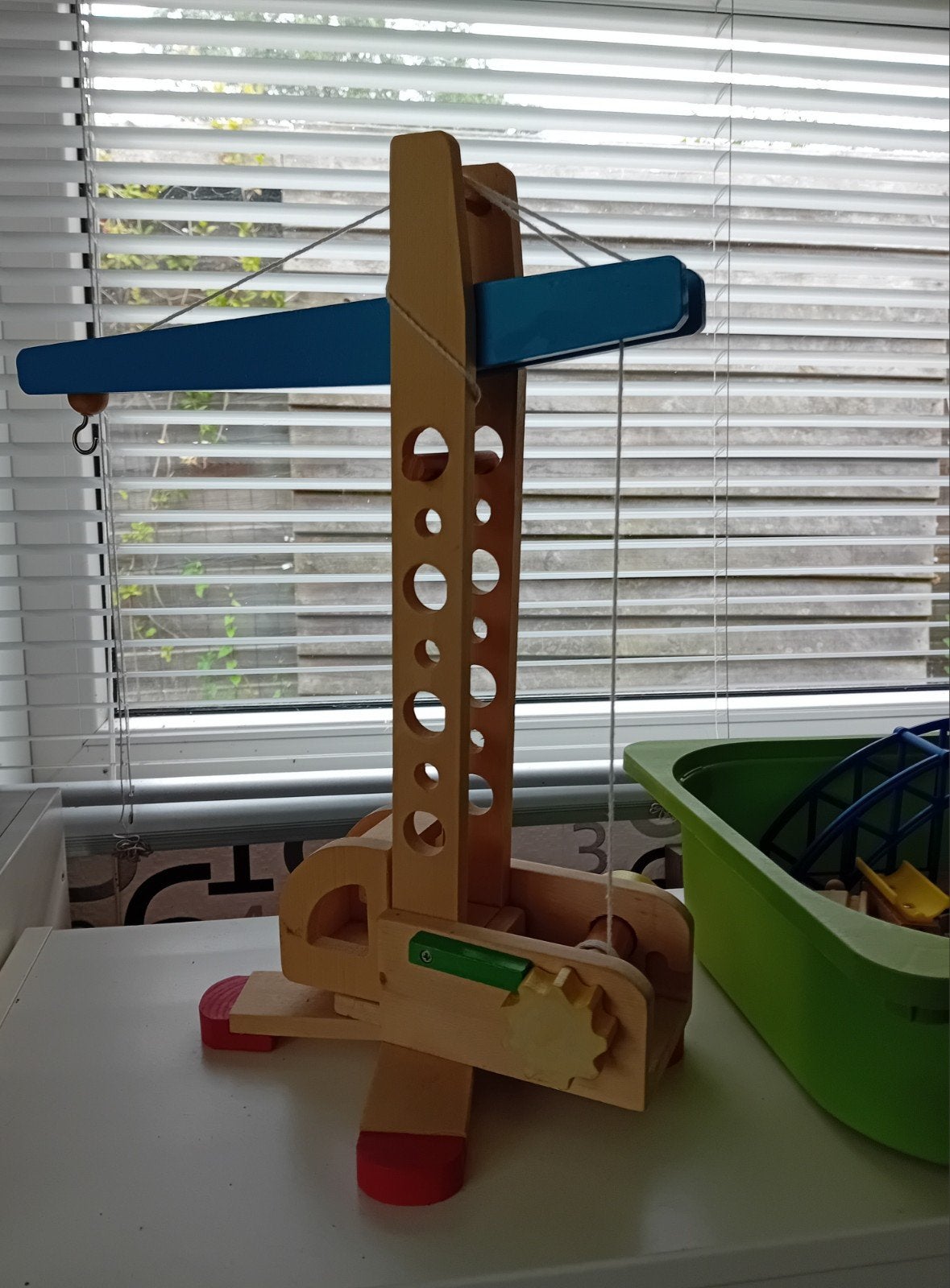 houten treinspoor met houten kraan, Ophalen, Gebruikt, Handmatig, Overige merken