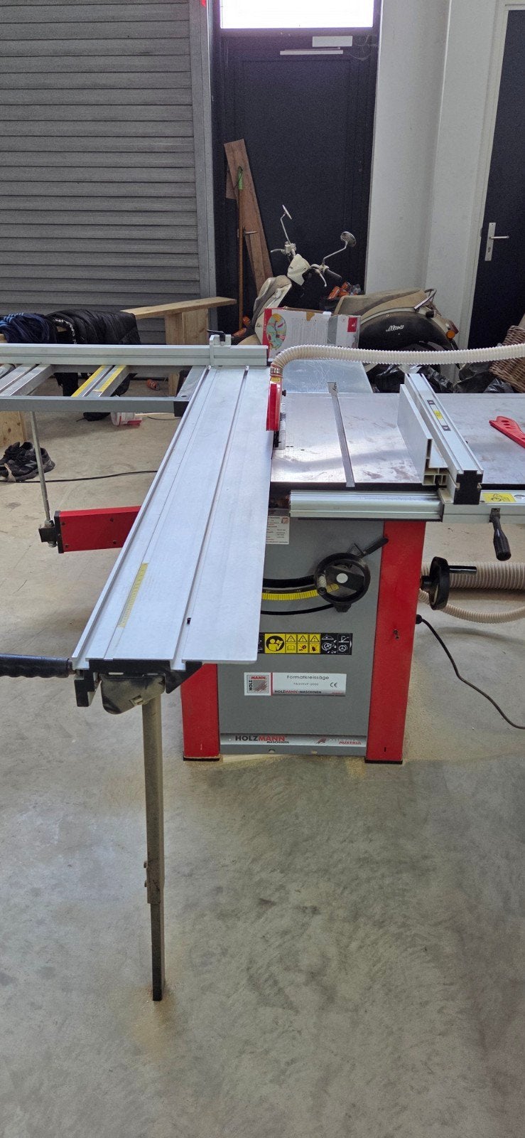 Holzmann Formaatzaag met afzuiging, Cirkelzaag, 70 mm of meer, Ophalen of Verzenden, 1200 watt of meer