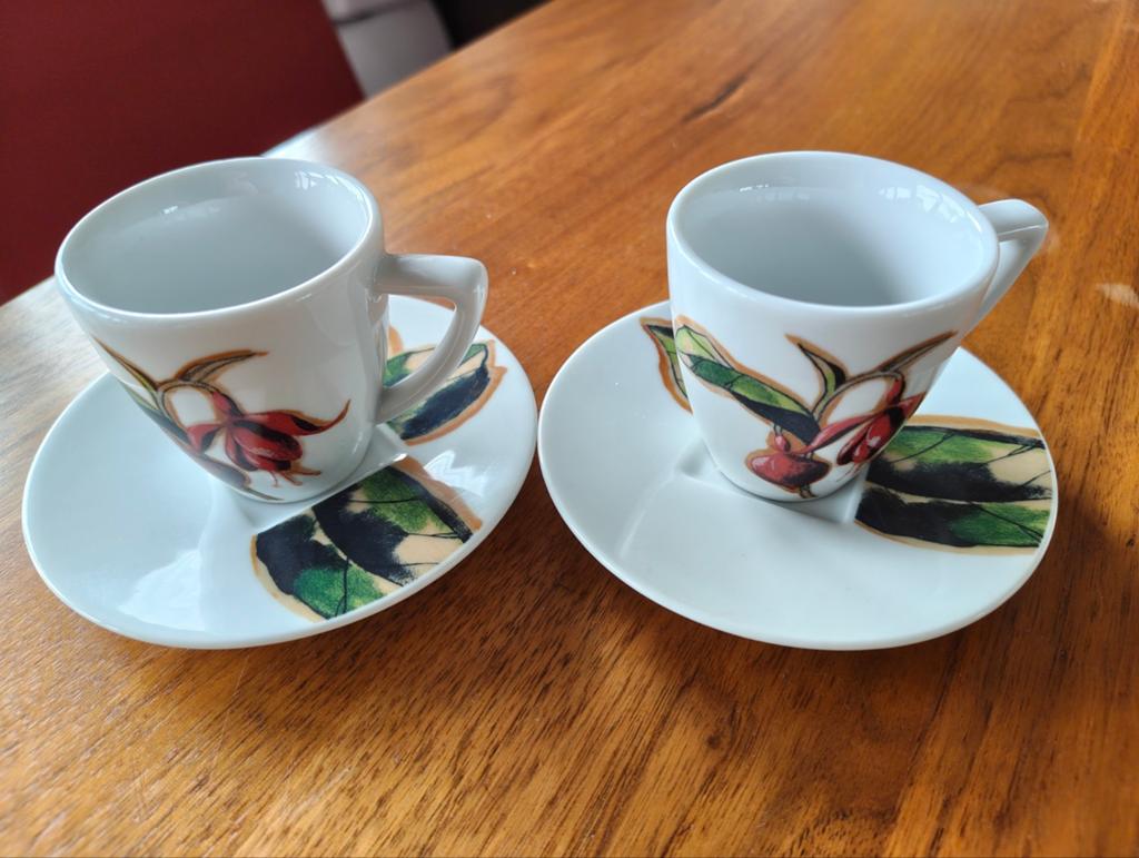 Nespresso Design Collection espresso kopjes met schotels, Ophalen of Verzenden, Zo goed als nieuw, Overige stijlen, Kop(pen) en/of Schotel(s)