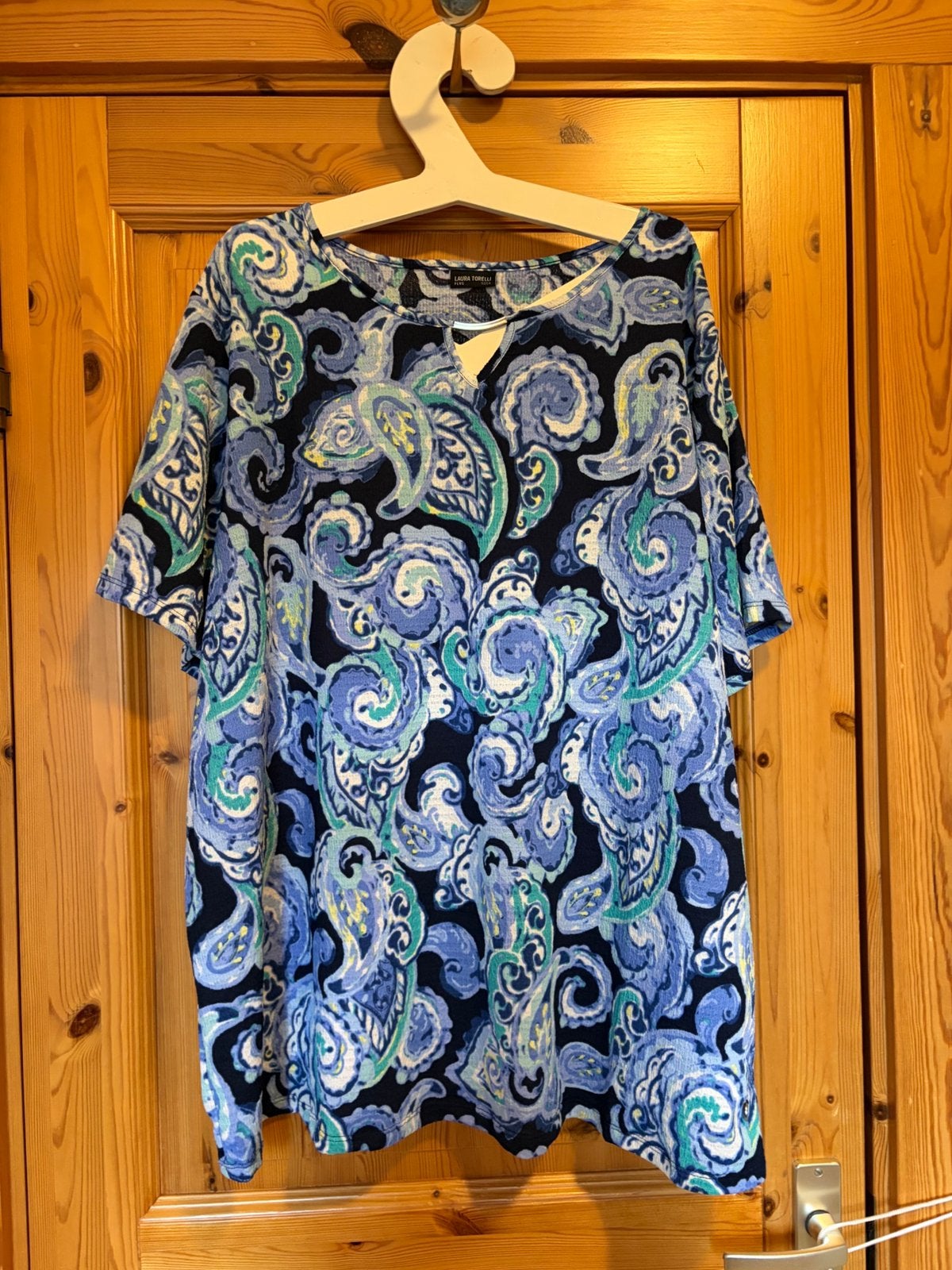 Top blauw laura Tolelli 52/54 oto 72 lengte 79, Kleding | Dames, Ophalen of Verzenden, Zo goed als nieuw