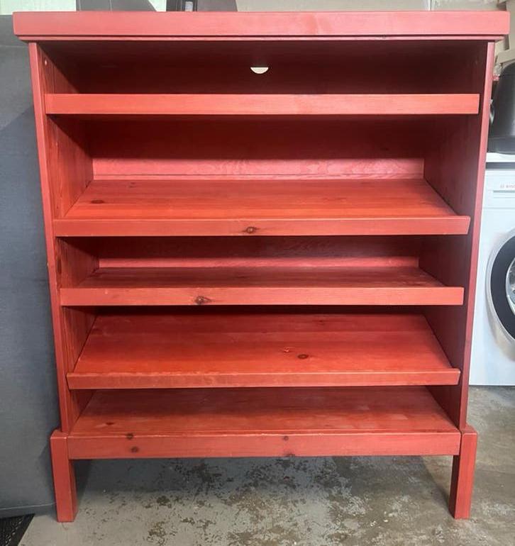 Veelzijdige houten kast - boekenkast/schoenenkast, Ophalen, Met plank(en), Gebruikt, 100 tot 150 cm
