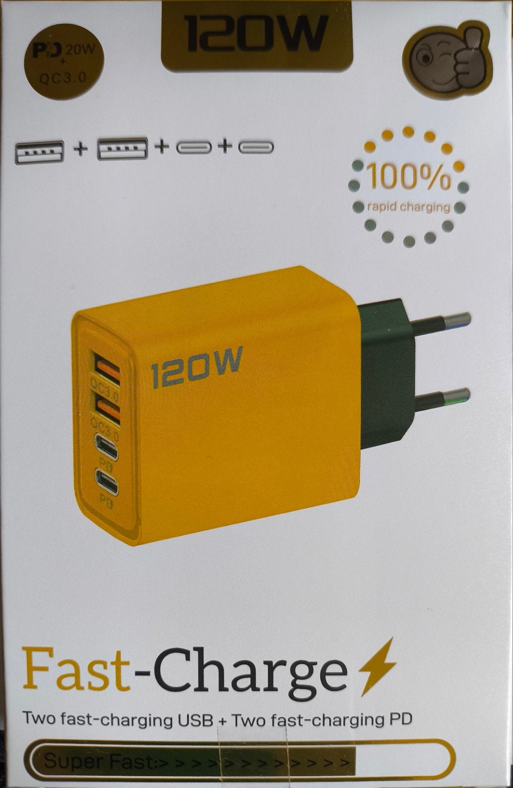 Snellader 120W incl. multifunctionele kabel., Telecommunicatie, Ophalen of Verzenden, Nieuw