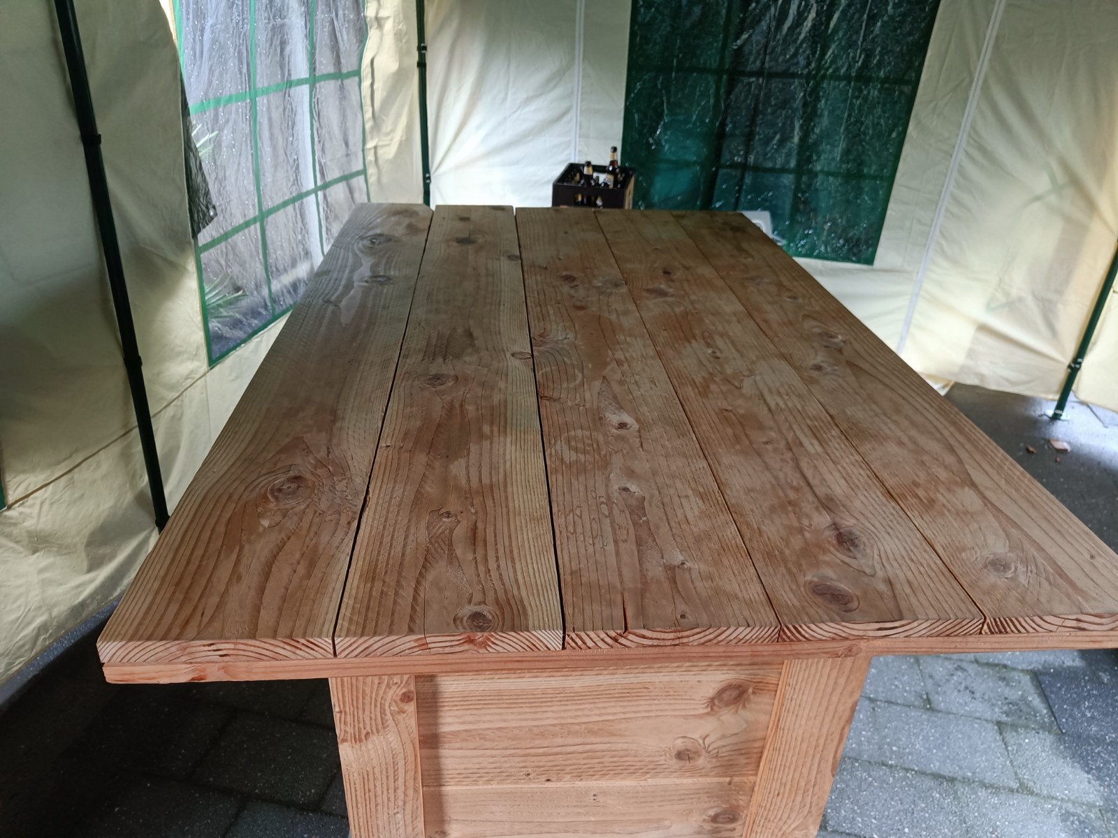Stevige houten bartafel voor tuin of feest, Huis en Inrichting, Ophalen, Zo goed als nieuw