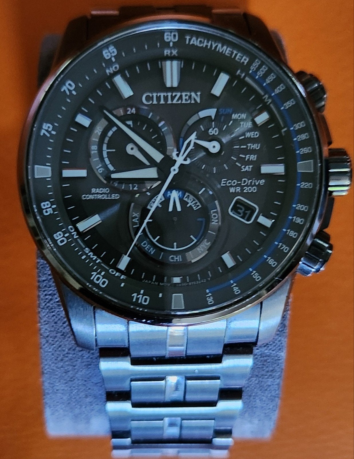 Citizen horloge CB5887-55H Eco Drive, antraciet, herenho, Sieraden, Tassen en Uiterlijk, Nieuw, Ophalen of Verzenden, Overige materialen