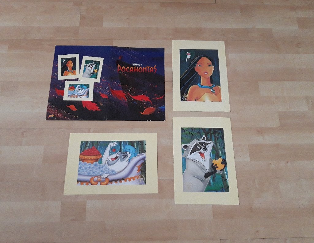 Pocahontas litho tekening Walt Disney 1996, Ophalen of Verzenden, Pocahontas of Kl. Zeemeermin, Gebruikt, Plaatje of Poster